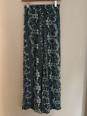 Novella Royale Blue Chantilly Light Print Wide Leg Pants NWT